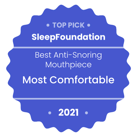 ZQuiet awarded most comfortable anti-snoring mouthpiece by sleep foundation - accolade banner