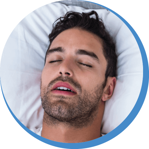 Calm face of man sleeping peacefully