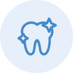 Tooth icon to signify that the device molds to your teeth
