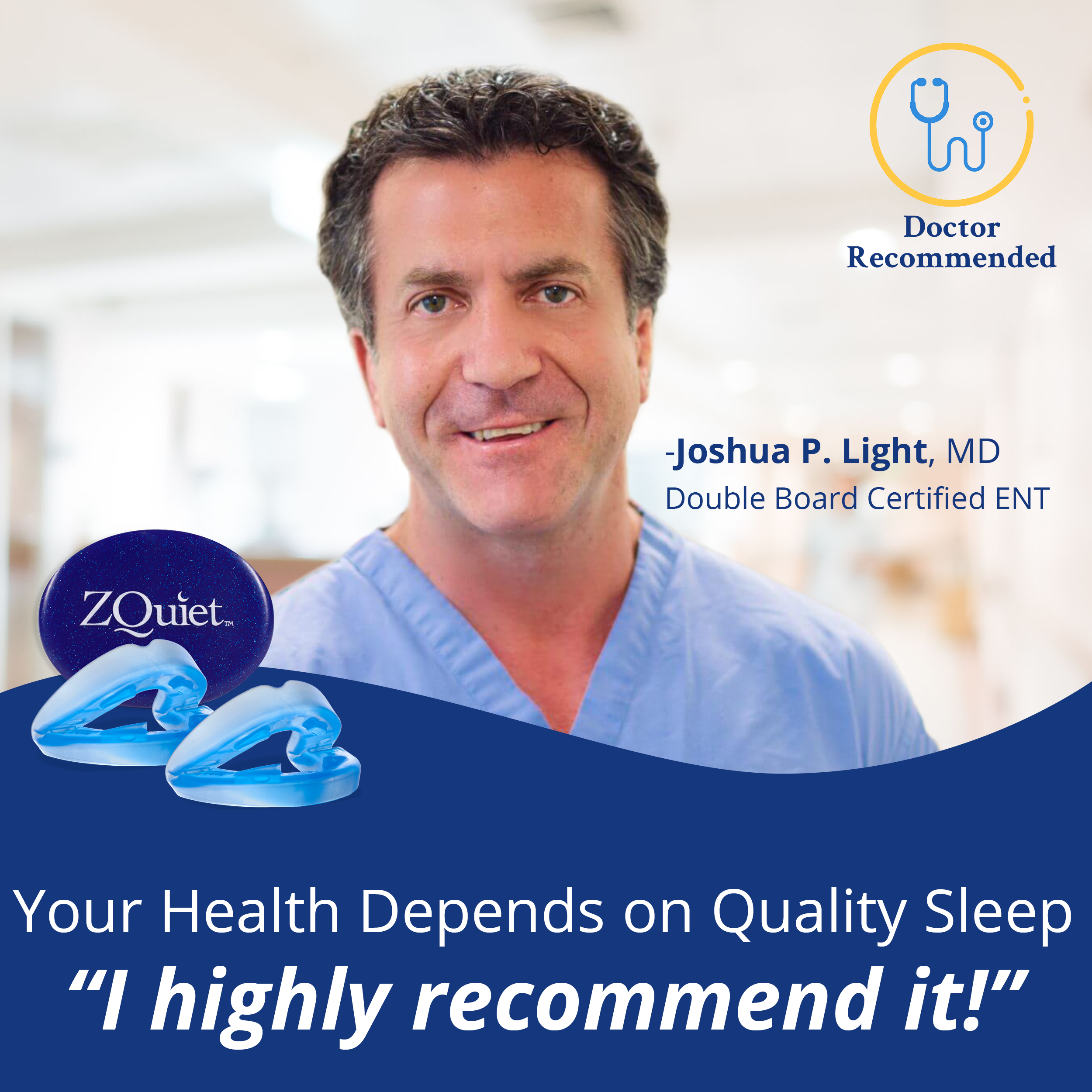ZQuiet 2-Size Anti-Snoring Mouthpiece Starter Set With Storage Case