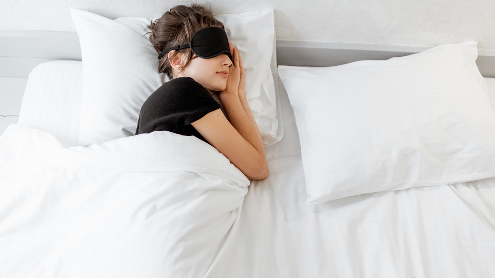 Woman Sleeping Peacefully With Eye Mask