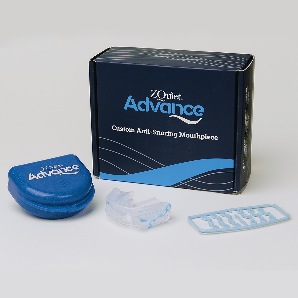 ZQuiet Advance Mouthpiece components with branded box.