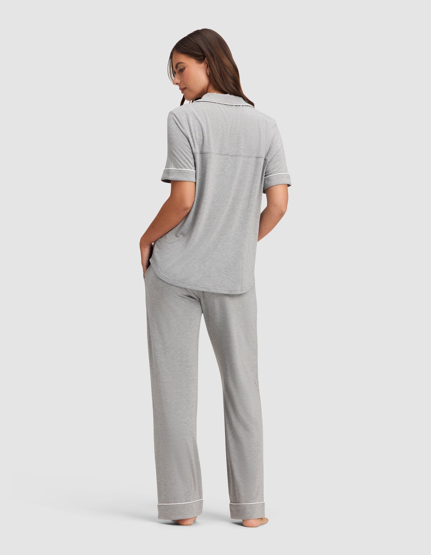Women's Bamboo Stretch-Knit Short Sleeve & Pant Pajama Set
