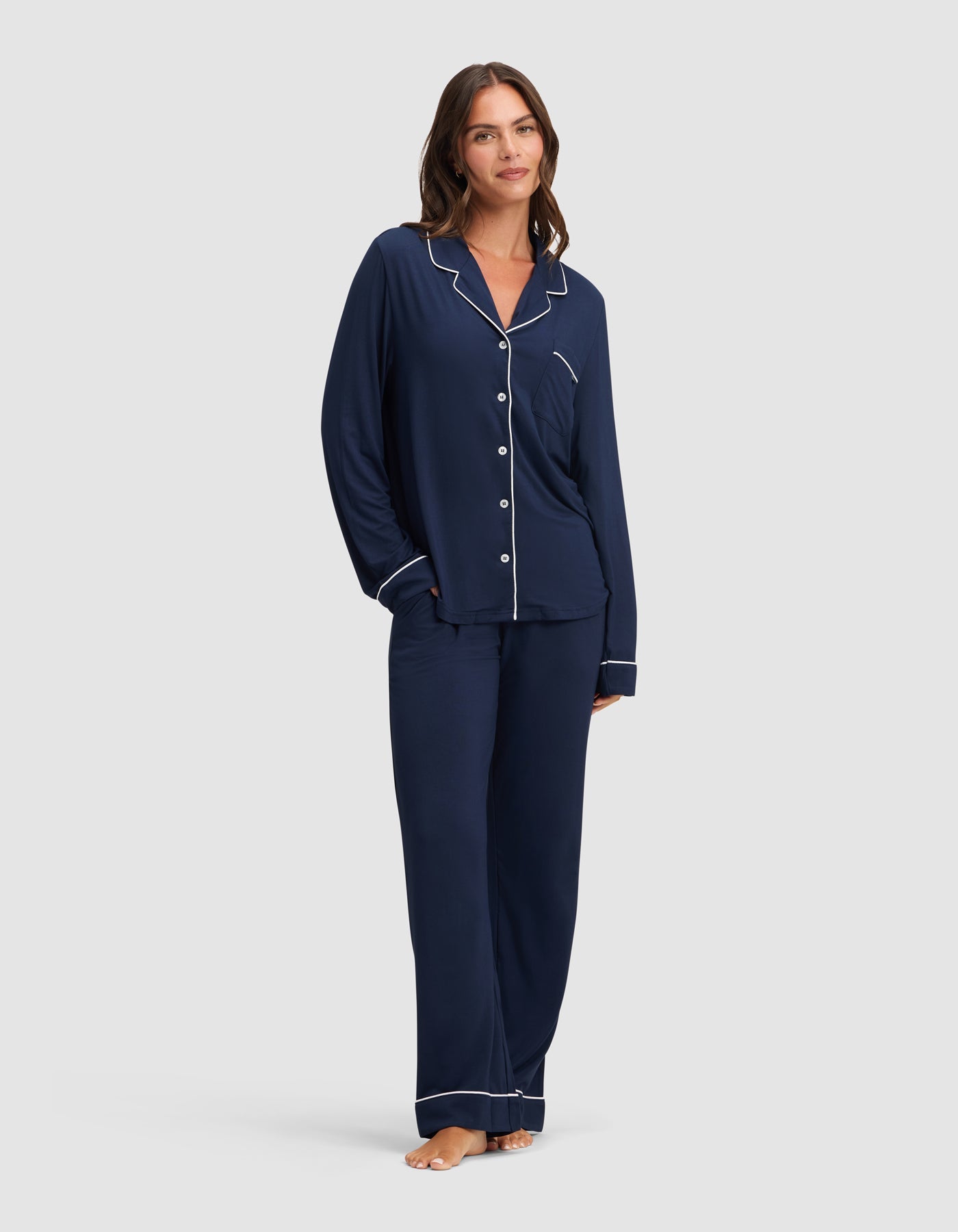 Women's Bamboo Stretch-Knit Long Sleeve Pajama Set TALL